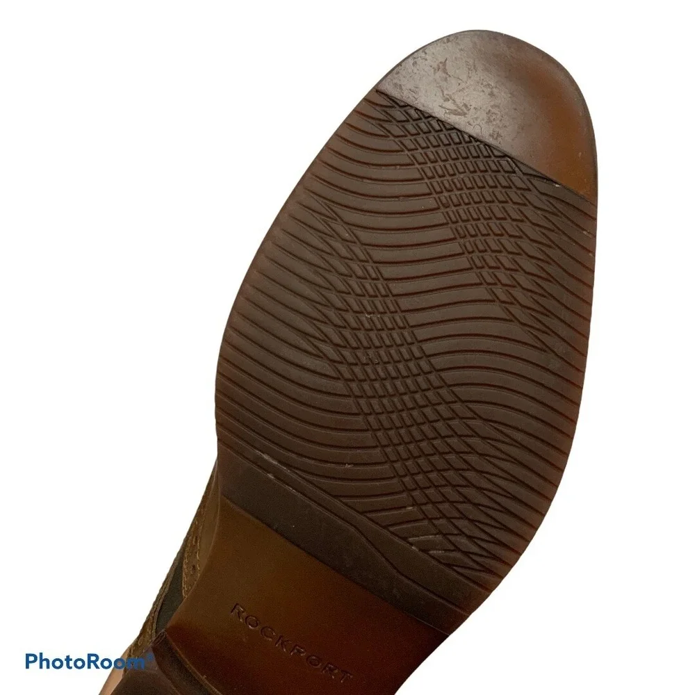 Rockport Wingtip‎ Trutech Leather Canvas Insert H80044 Men's size 10.5 M Brown